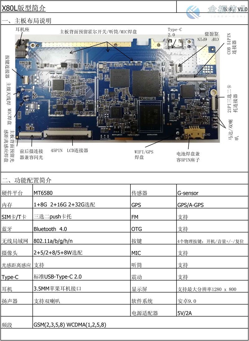 MTK6580处理器 x80l版型